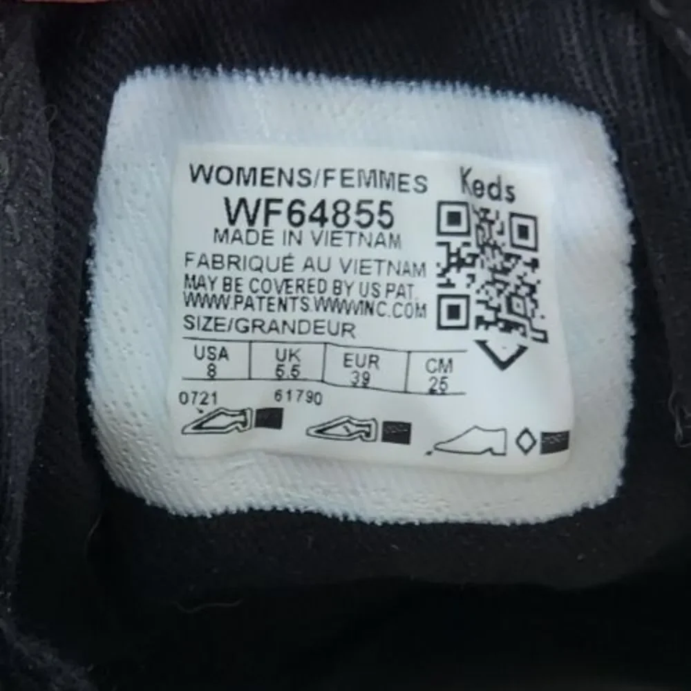 Keds Triple Kick Organic Cotton Platform Shoes Womens Sz 8 Black Canvas WF64855
